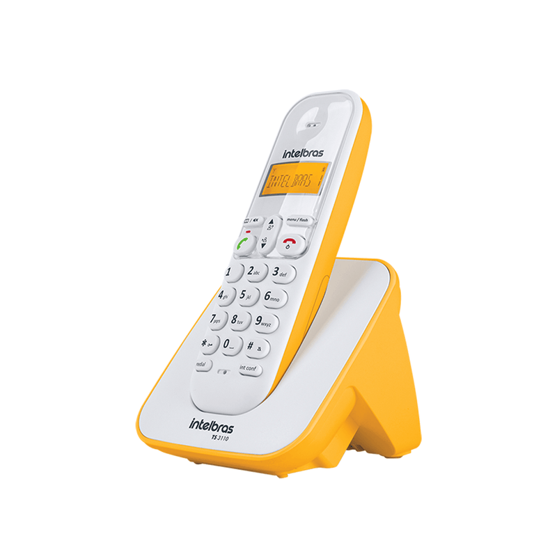Telefone Sem fio Intelbras 3110 - Branco e Amarelo